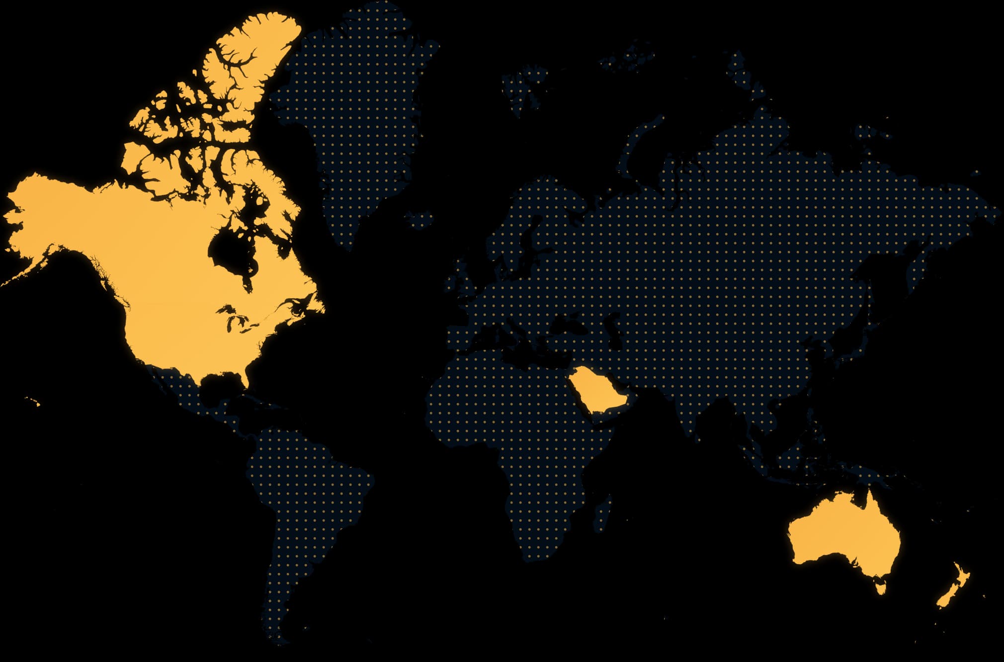 World map highlighting FirstHx coverage in Canada, United States, Middle East, Australia, New Zealand